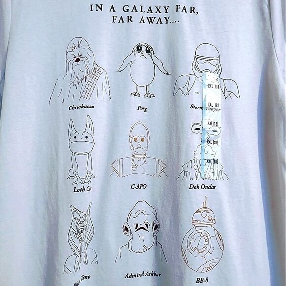 STAR WARS IN A GALAXY FAR FAR AWAY LIGHT GRAY T-SHIRT UNISEX SIZE XXL - Picture 3 of 6